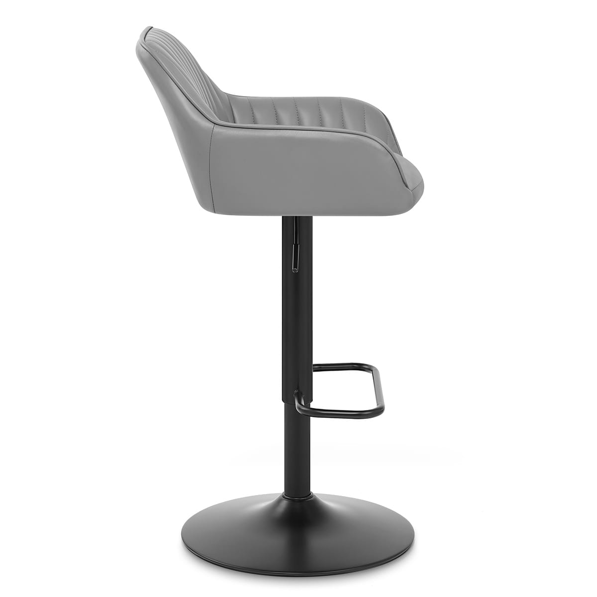 Tabouret Cuir Véritable - Sol Gris