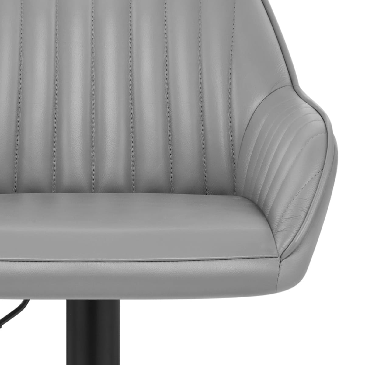 Tabouret Cuir Véritable - Sol Gris