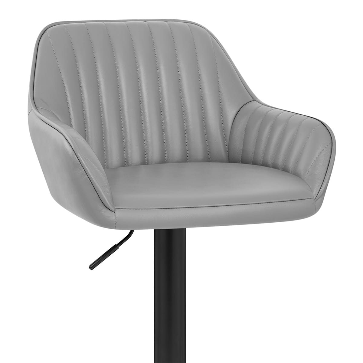 Tabouret Cuir Véritable - Sol Gris