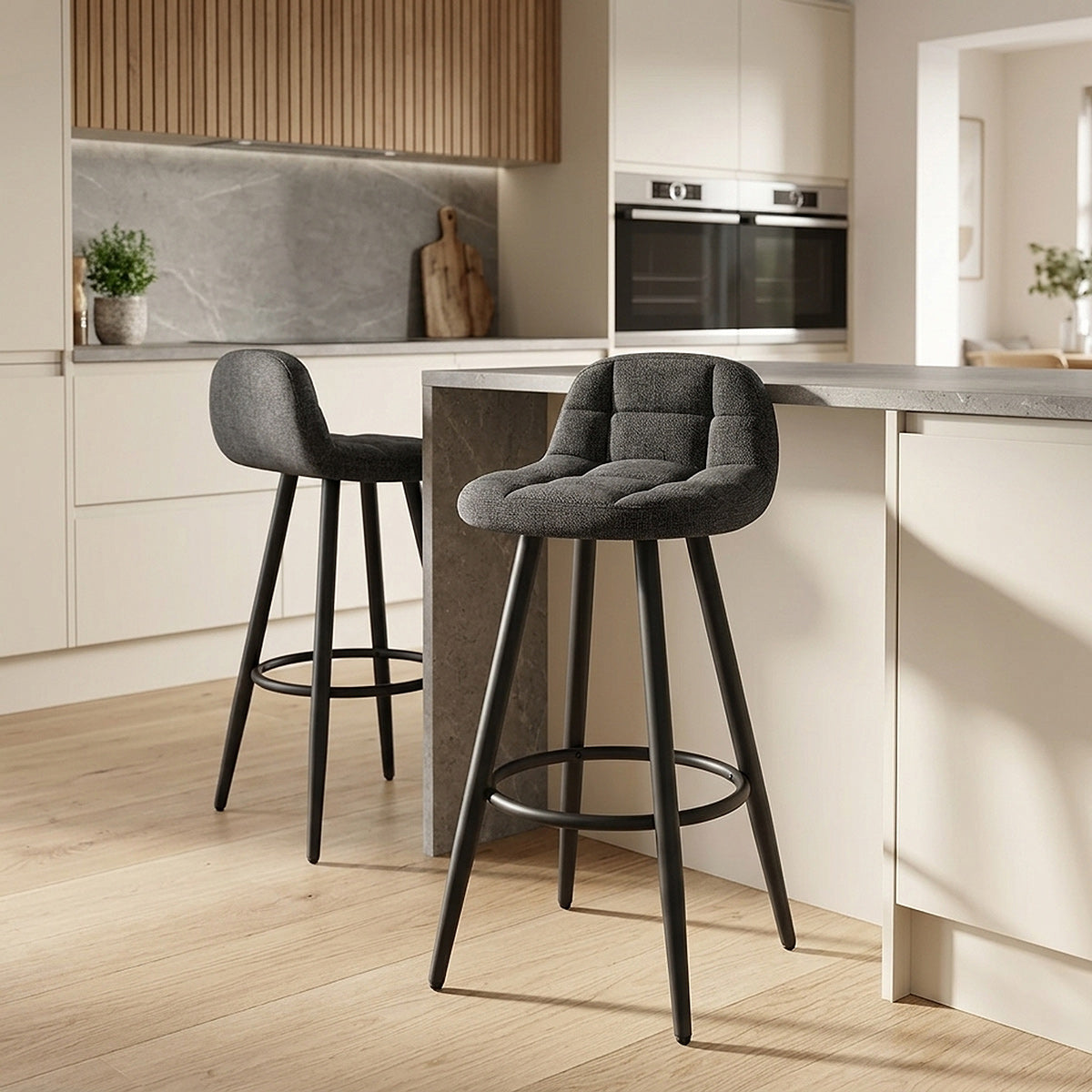 Tabouret Tissu - Solo Gris Foncé 