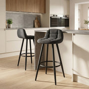 Tabouret Tissu - Solo Gris Foncé 
