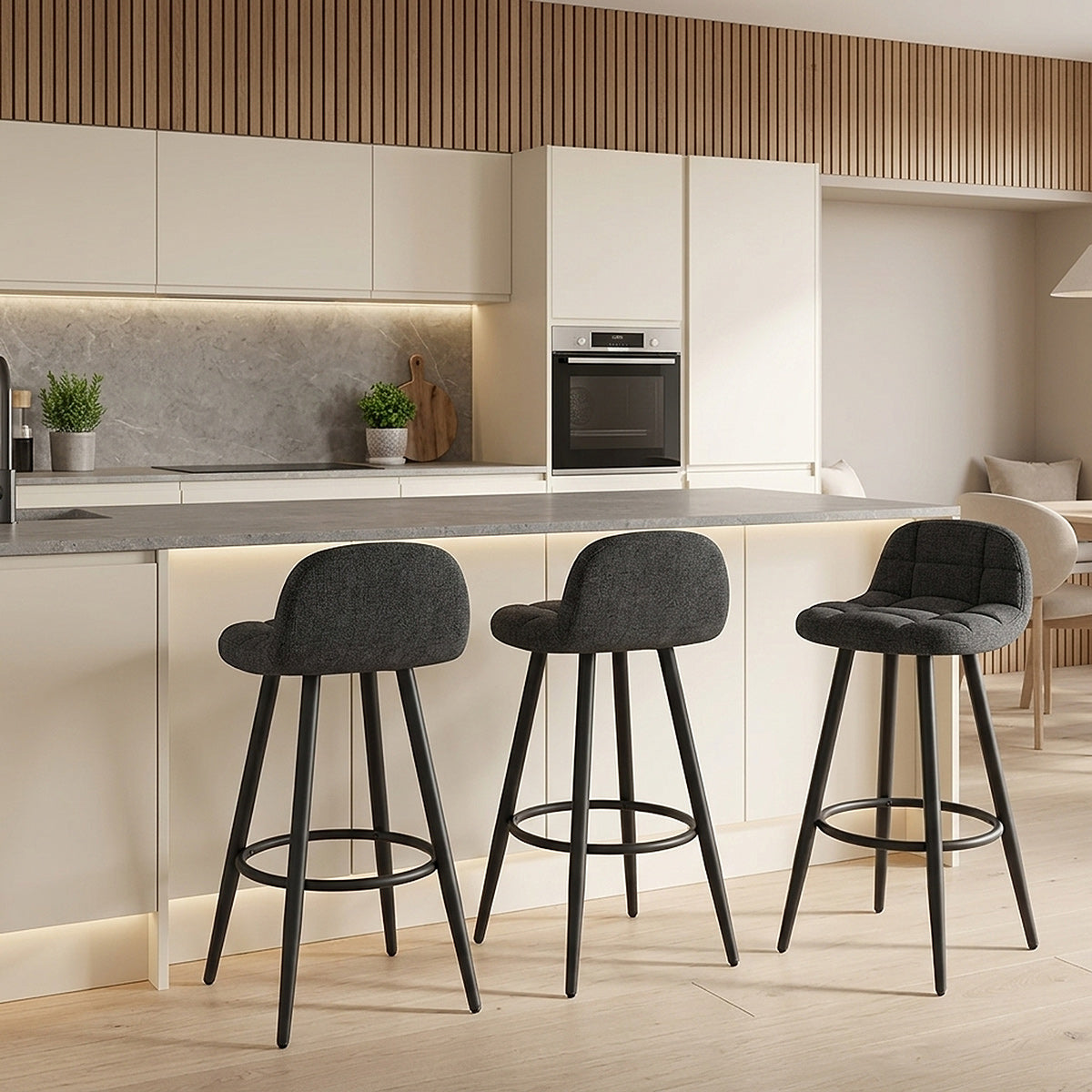 Tabouret Tissu - Solo Gris Foncé 