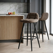 Tabouret Tissu - Solo Marron 
