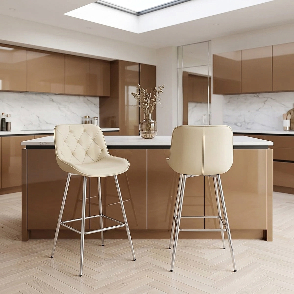 Tabouret de Bar Faux Cuir - Sprint Crème 