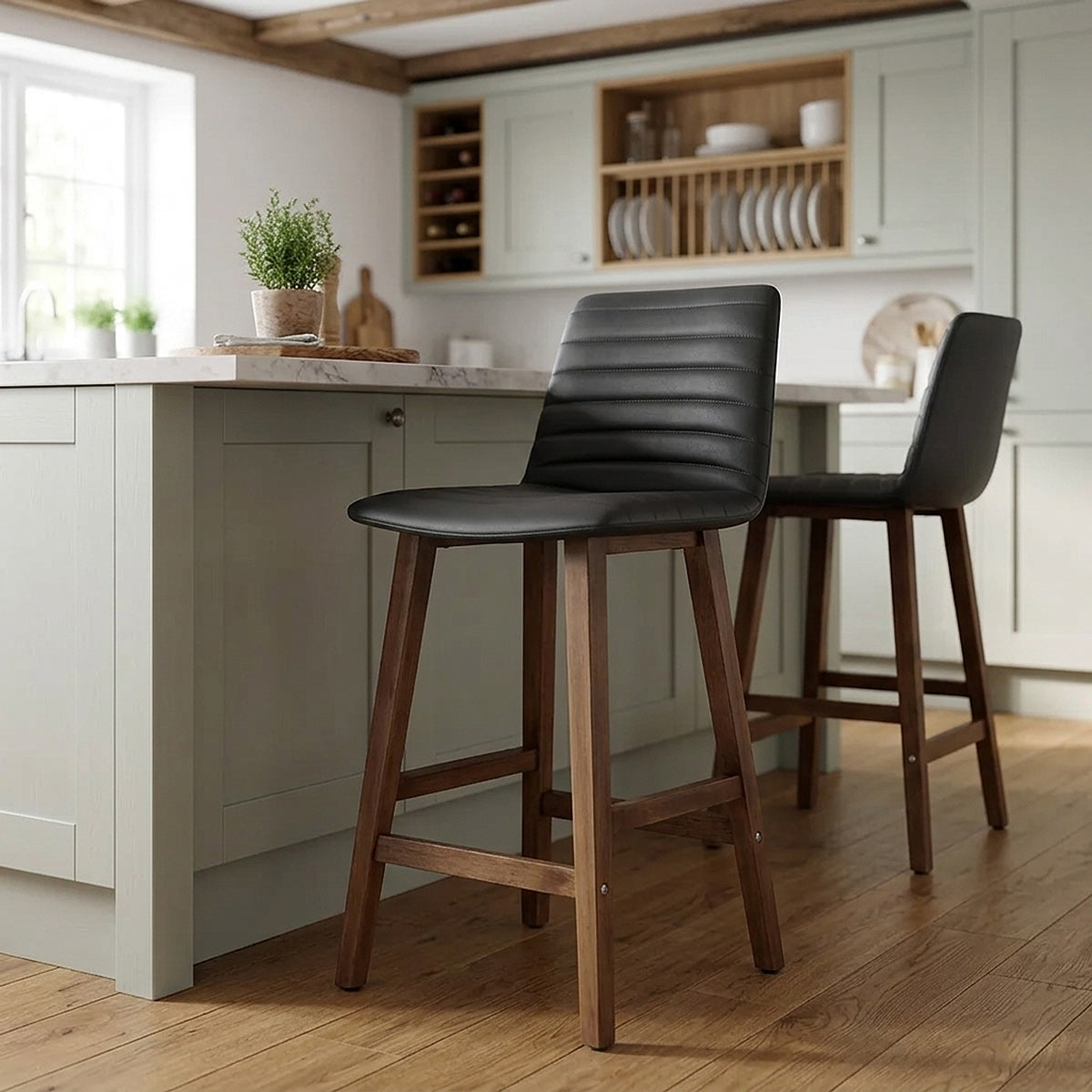 Tabouret de Bar Faux Cuir - Spritz Noir 