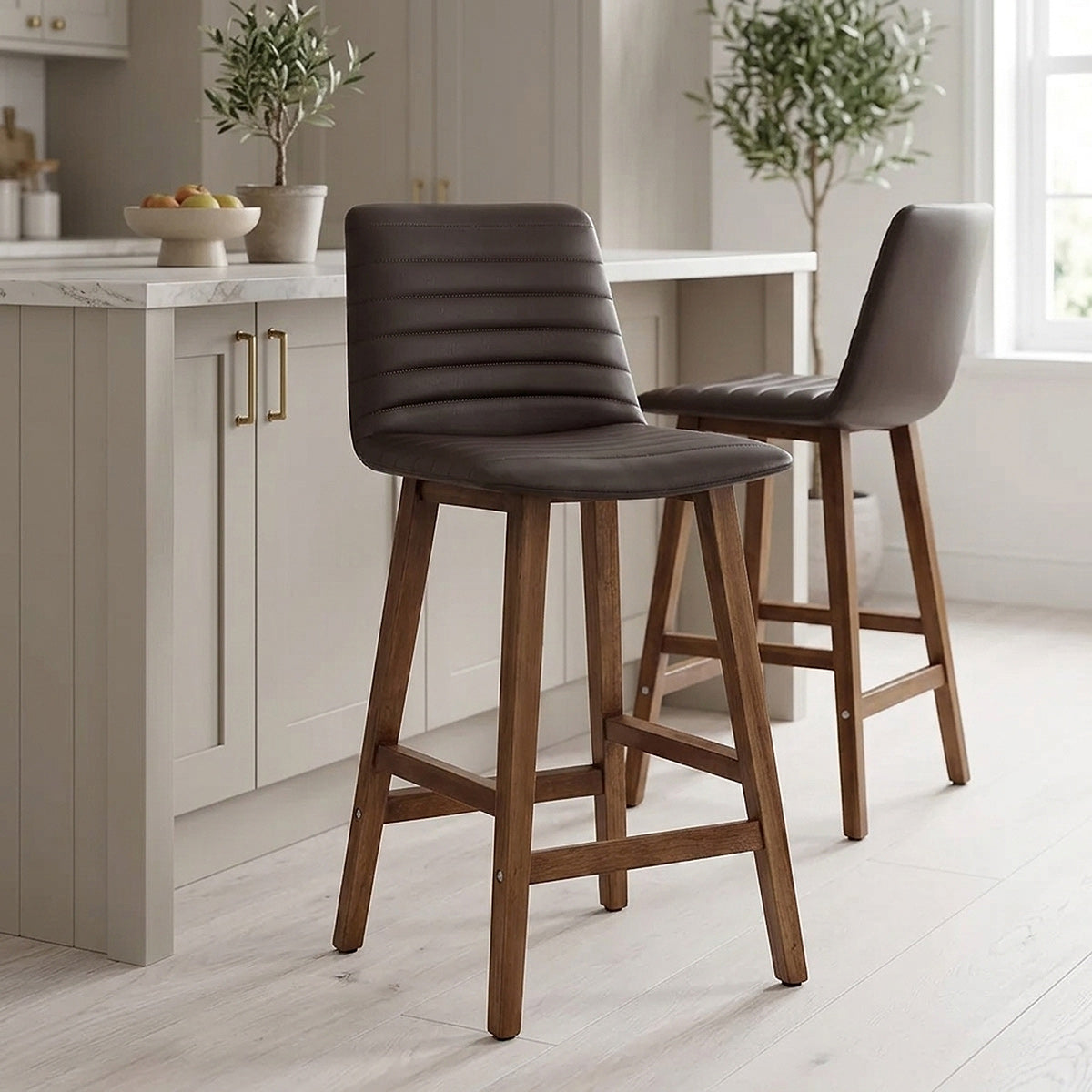 Tabouret de Bar Faux Cuir - Spritz Marron 