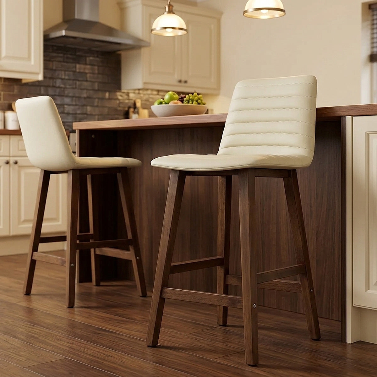 Tabouret de Bar Faux Cuir - Spritz Crème 