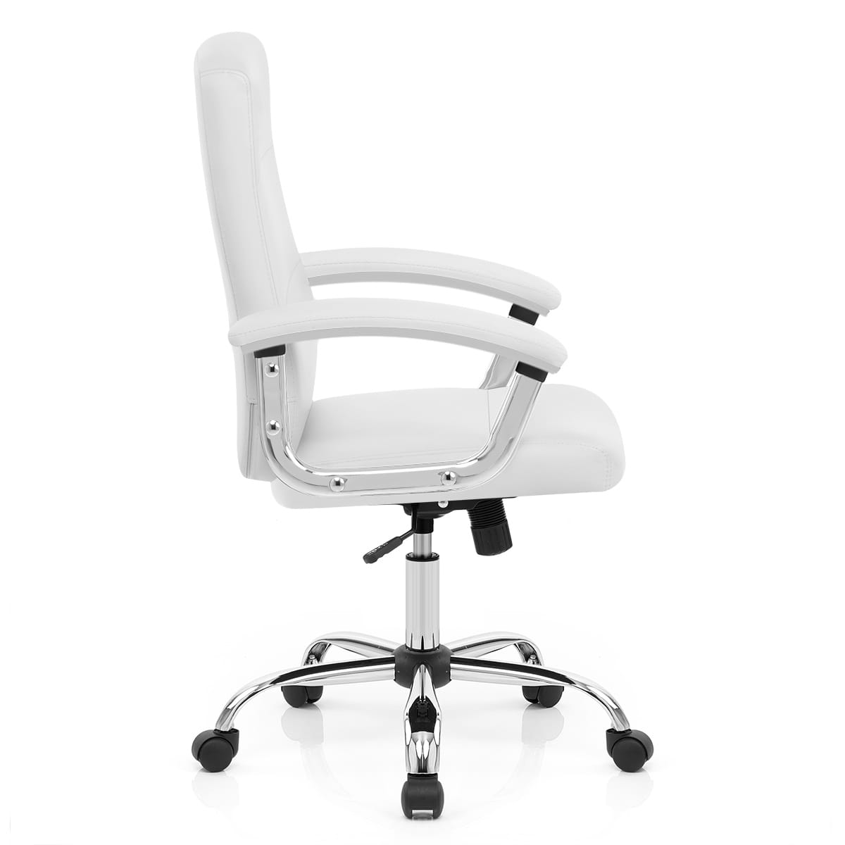 Chaise de Bureau Faux Cuir - Stanford Blanc 
