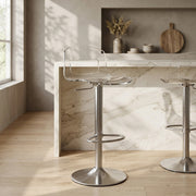 Chaise de Bar Plastique Chrome Brossé - Stardust Transparent 