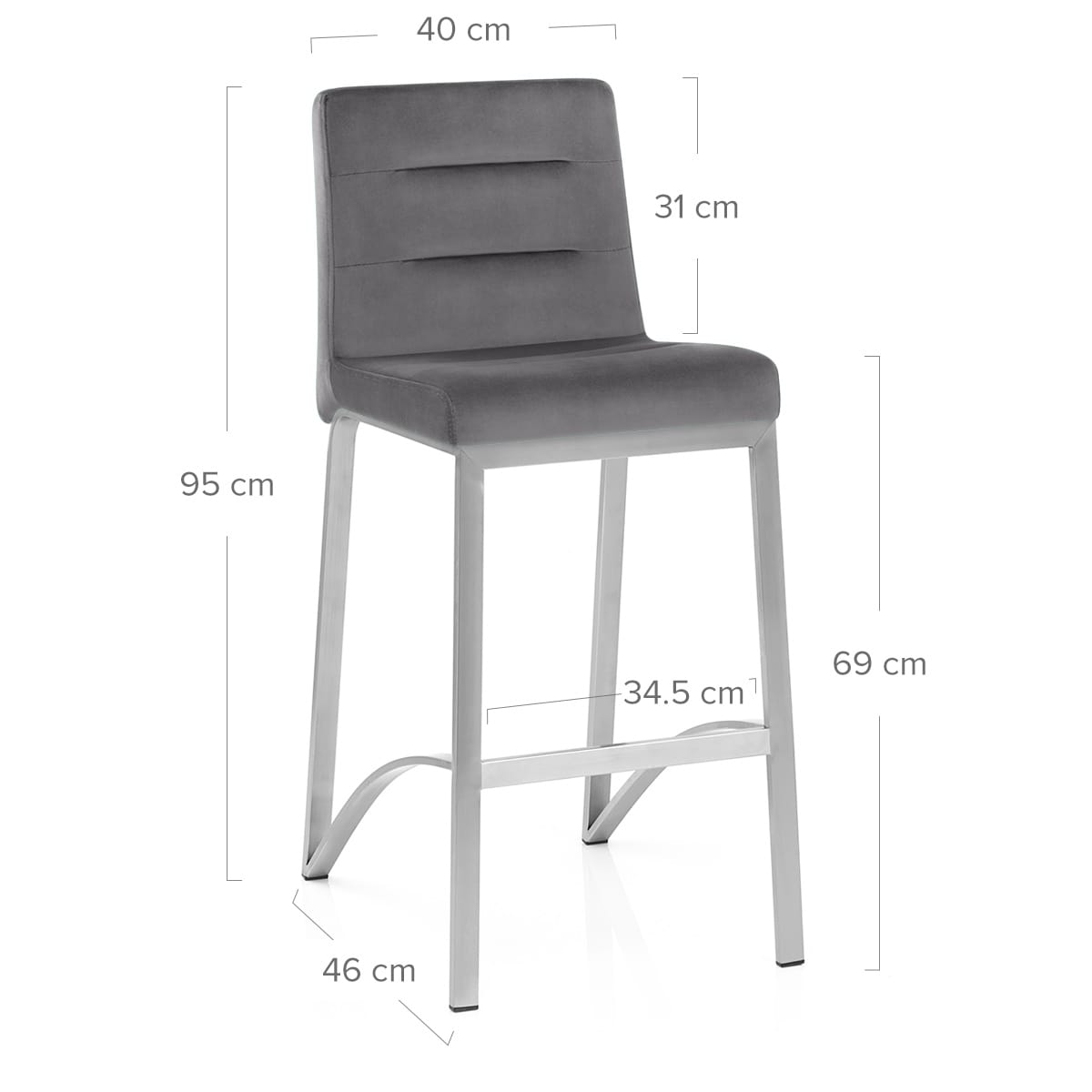 Tabouret Velours - Stella Gris Foncé