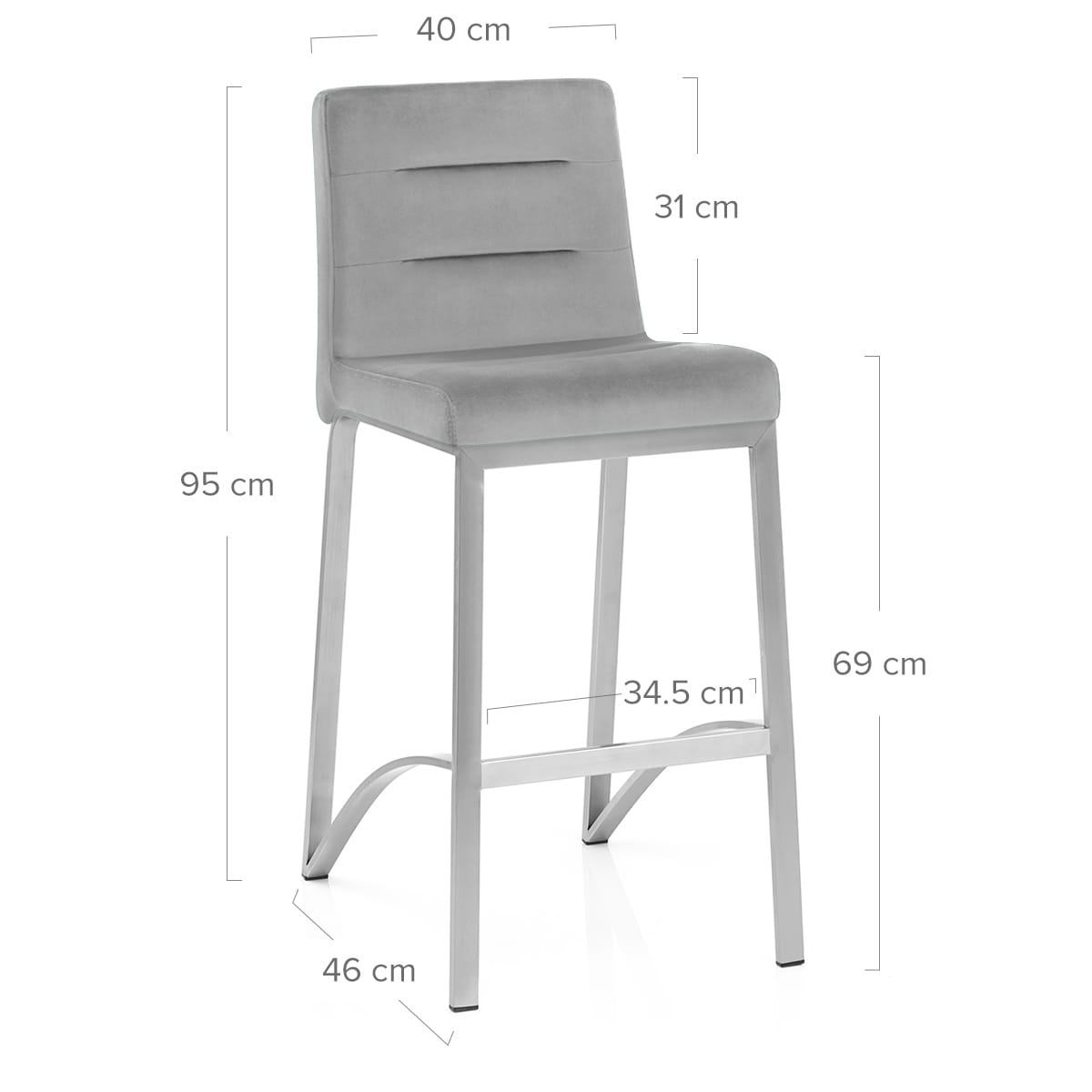 Tabouret Velours - Stella Gris