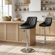 Chaise de Bar Faux Cuir - Stitch Noir 