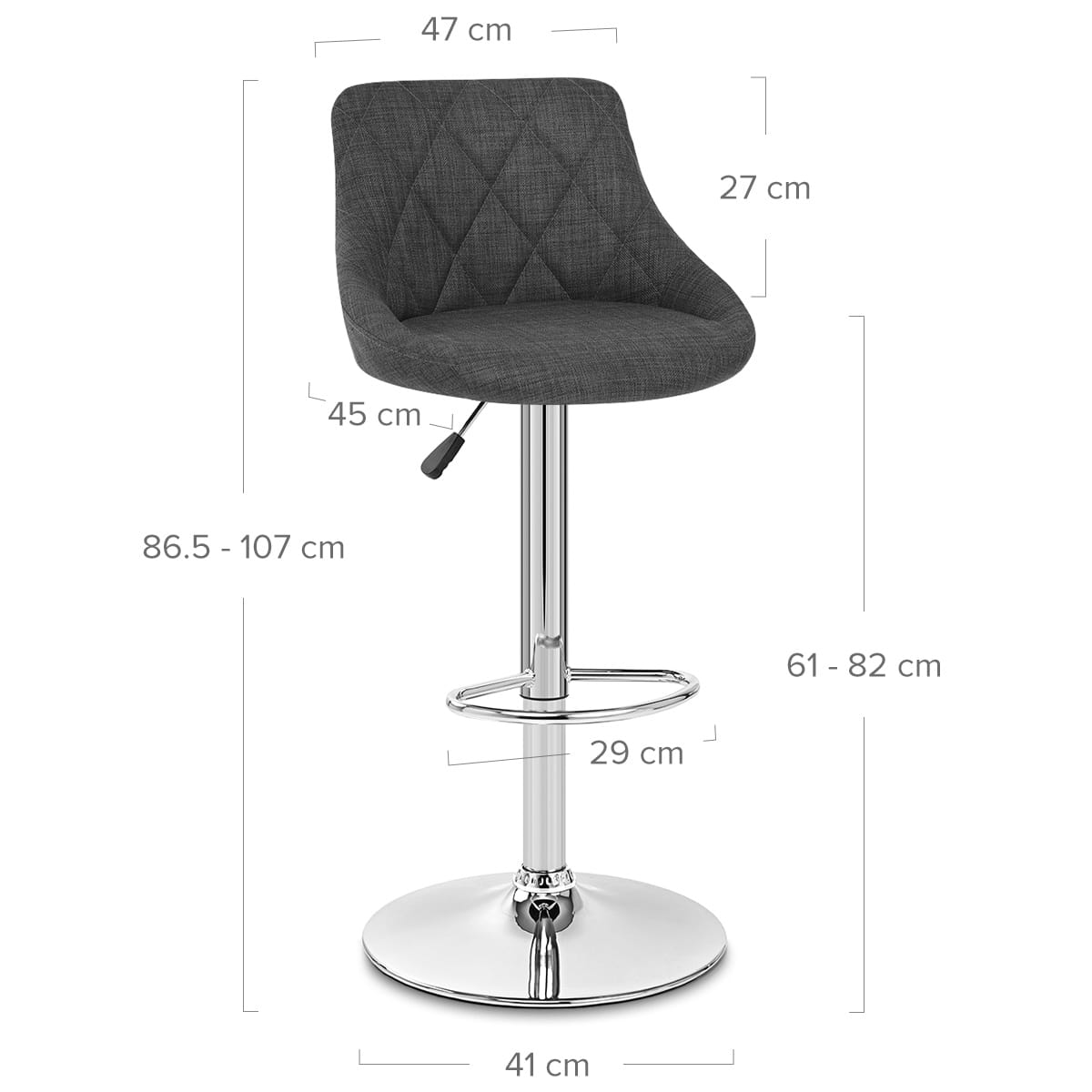 Chaise de Bar Tissu - Stitch Gris Foncé