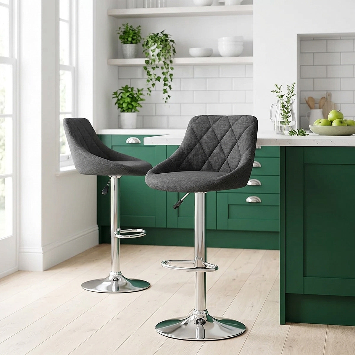 Chaise de Bar Tissu - Stitch Gris Foncé