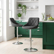 Chaise de Bar Tissu - Stitch Gris Foncé