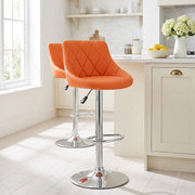 Chaise de Bar Faux Cuir - Stitch Orange 