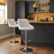 Chaise de Bar Faux Cuir - Stitch Blanc 