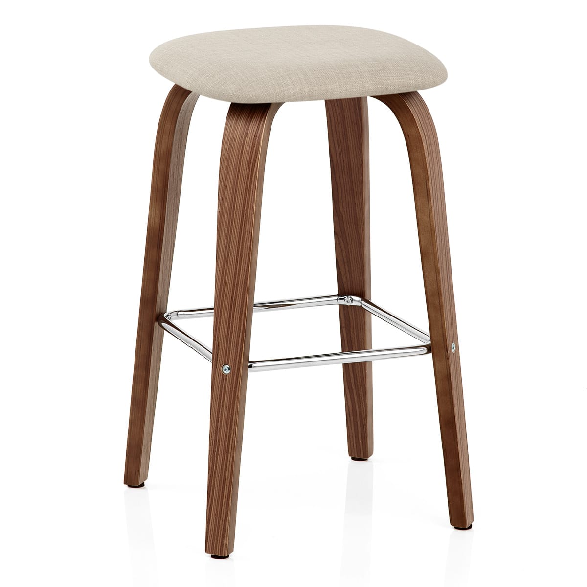 Tabouret de bar Bois Tissu - Stockholm Crème 