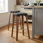 Tabouret de bar Bois Tissu - Stockholm Noir 