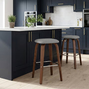 Tabouret de bar Bois Tissu - Stockholm Gris 