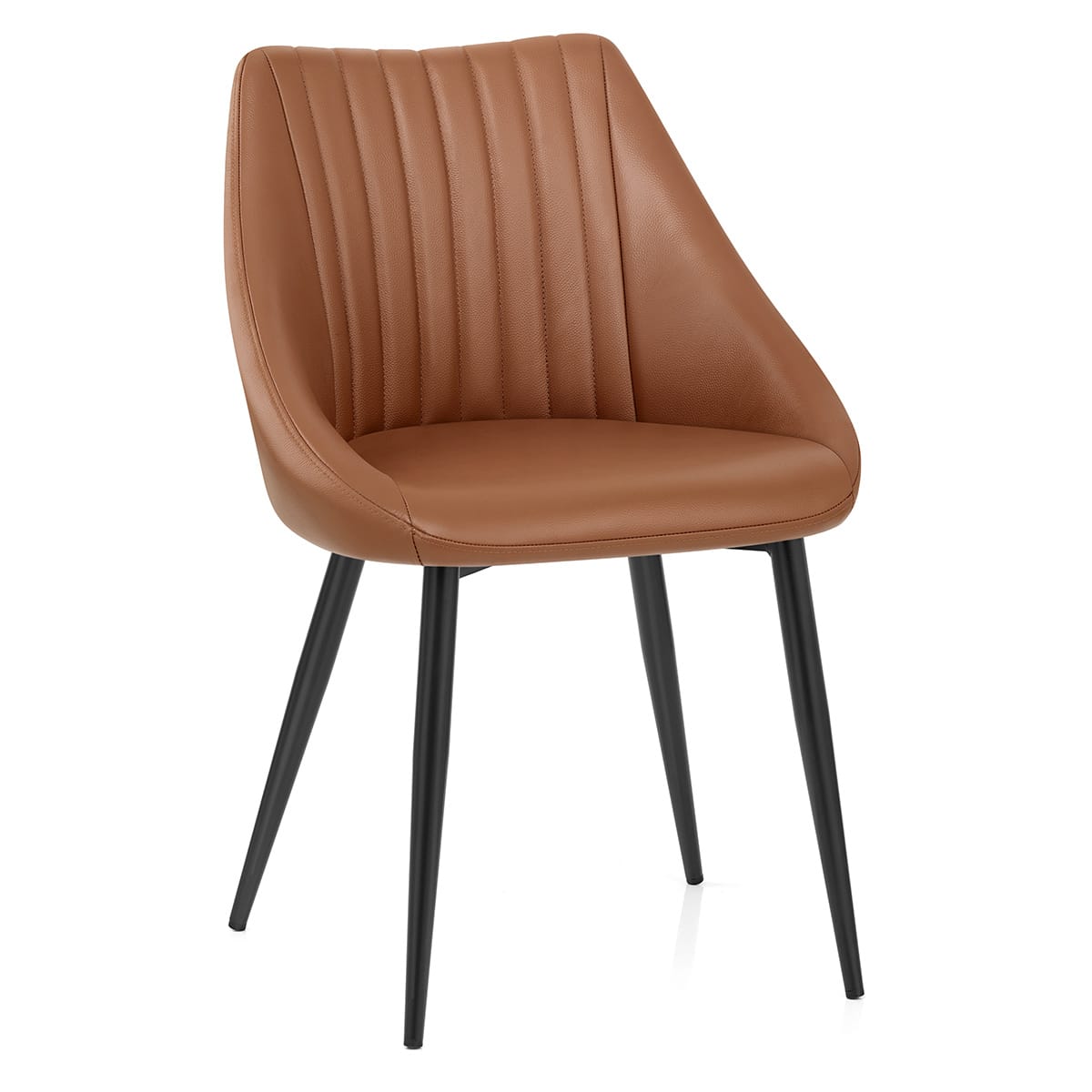 Strata Dining Chair Brown Real Leather