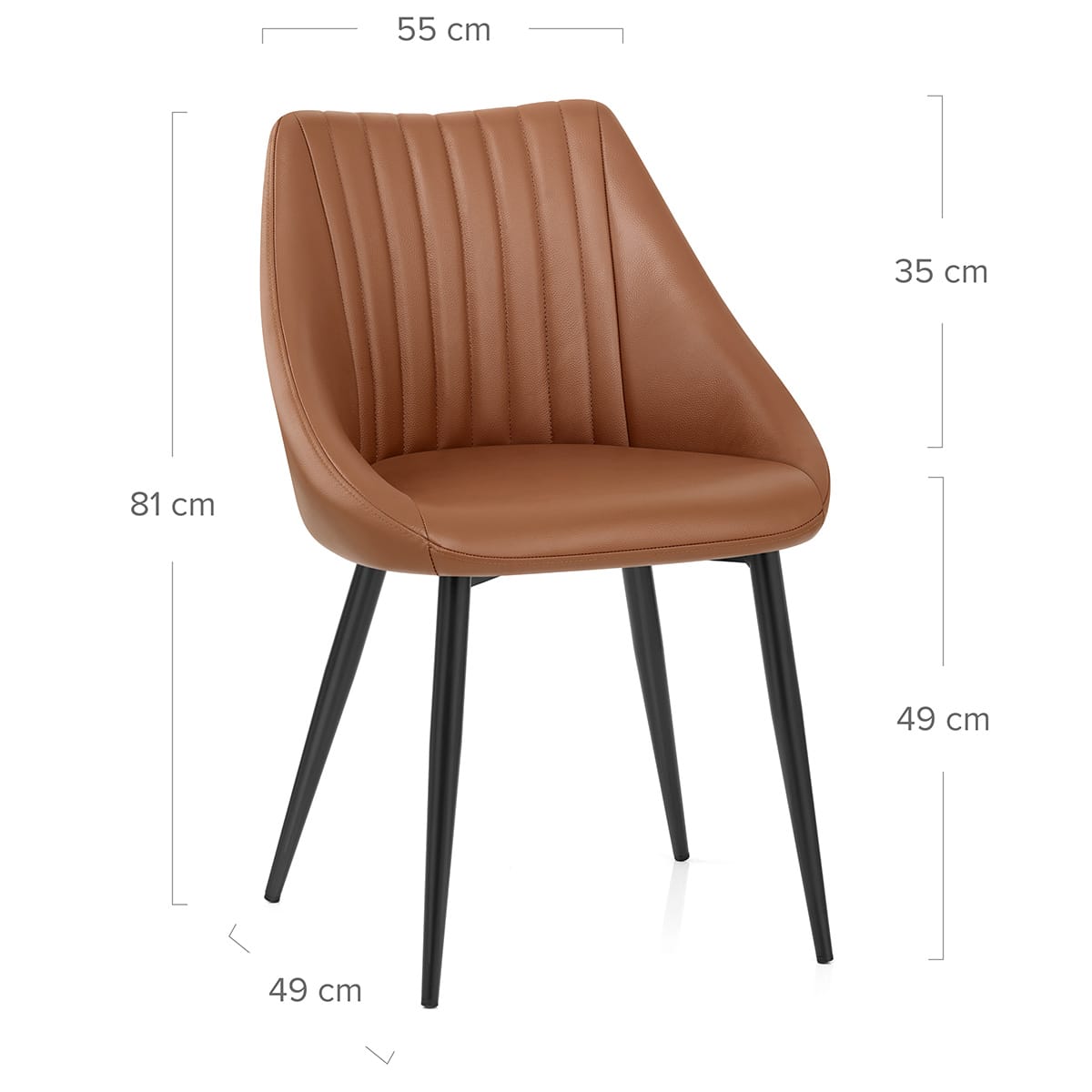 Strata Dining Chair Brown Real Leather