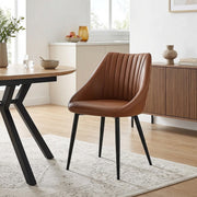 Chaise Cuir Véritable - Strata Marron 