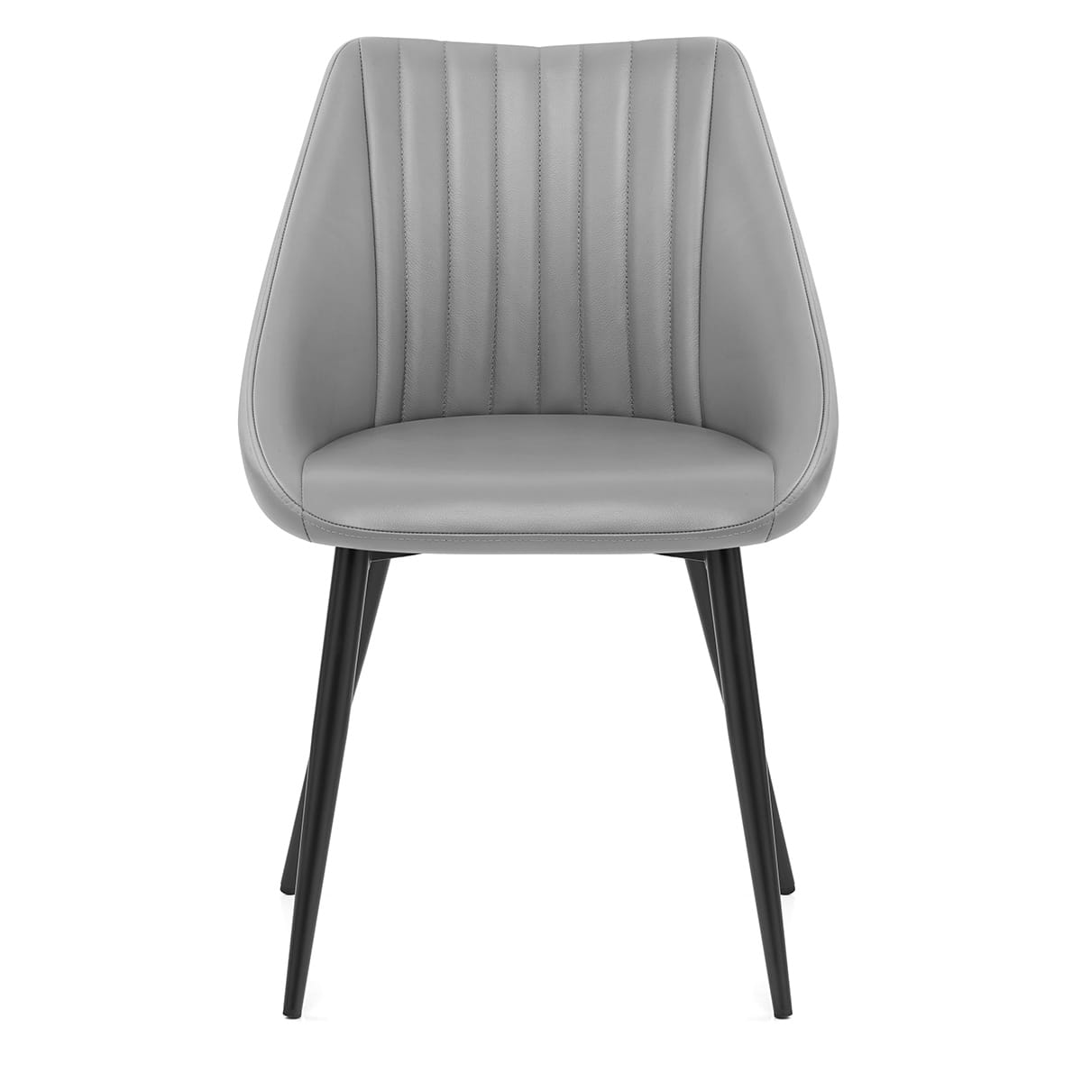 Strata Dining Chair Grey Real Leather