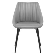 Strata Dining Chair Grey Real Leather