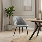 Chaise Cuir Véritable - Strata Gris 