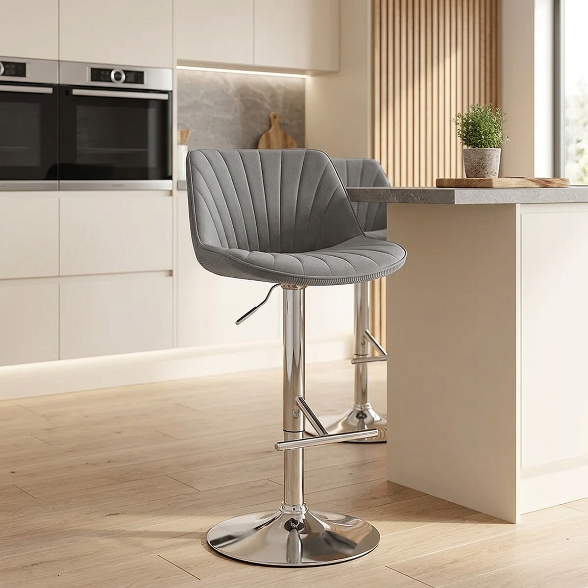 Chaise de Bar Velours - Summer Gris 