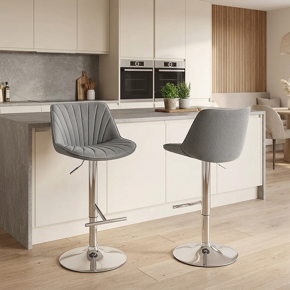 Chaise de Bar Velours - Summer Gris 