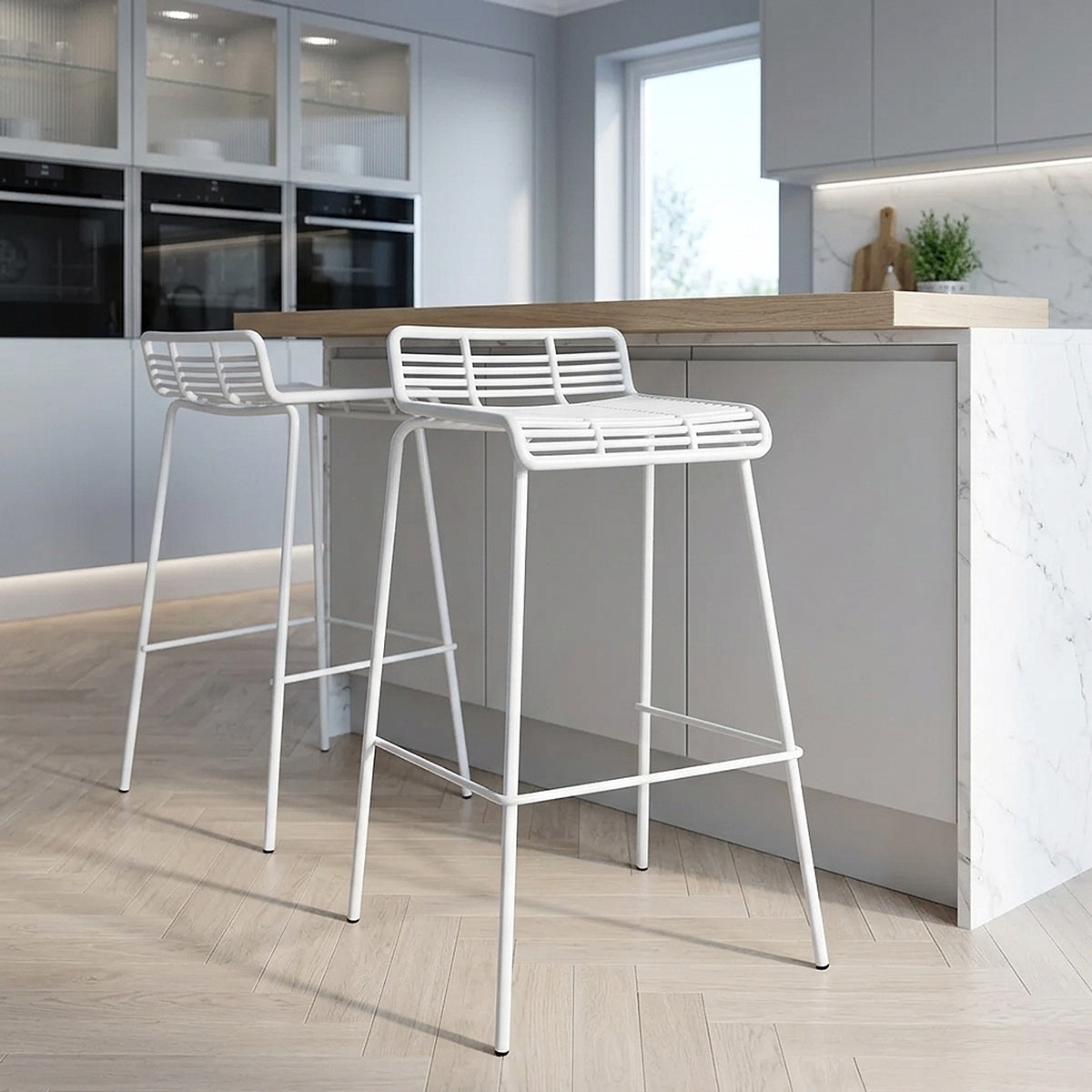 Tabouret de Bar Résine - Surf Blanc 