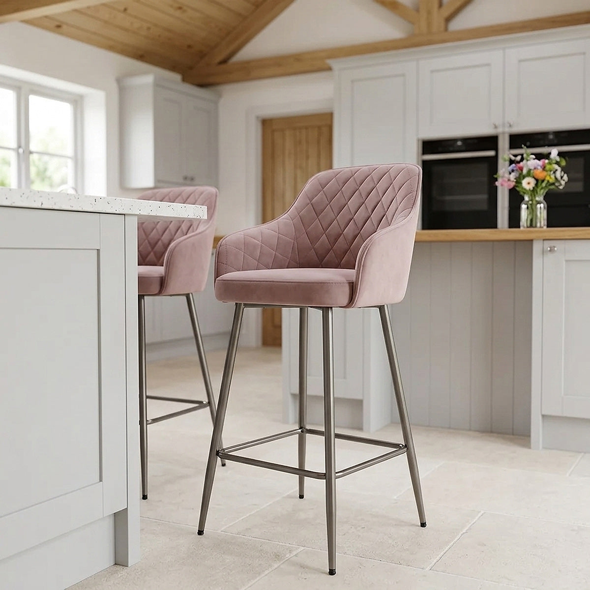 Tabouret de Bar Velours - Sydney Rose 