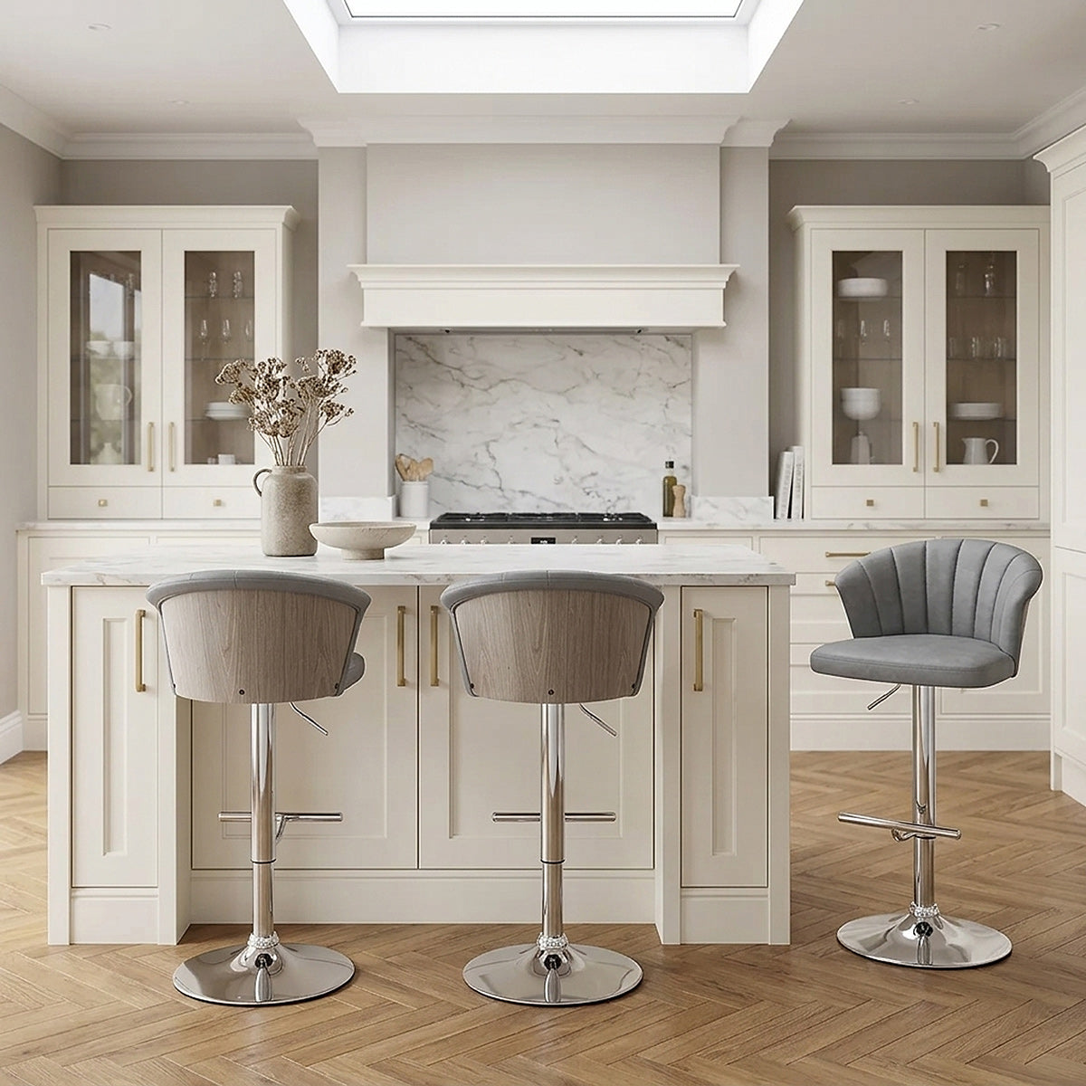 Chaise de Bar Faux Cuir - Symphony Gris 