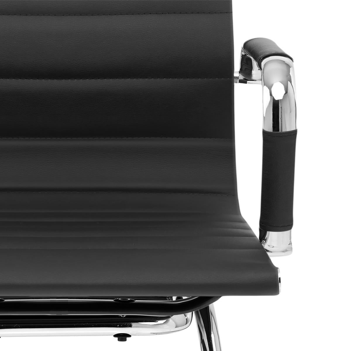 Chaise de Bureau Faux Cuir Chrome - Task Noir