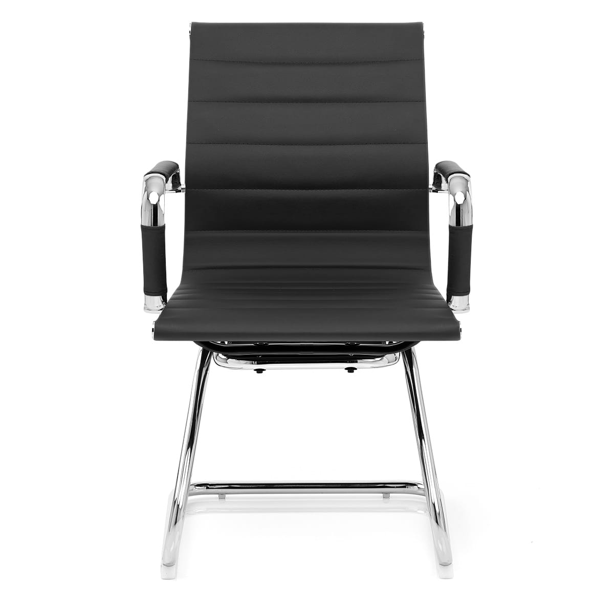 Chaise de Bureau Faux Cuir Chrome - Task Noir
