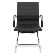 Chaise de Bureau Faux Cuir Chrome - Task Noir