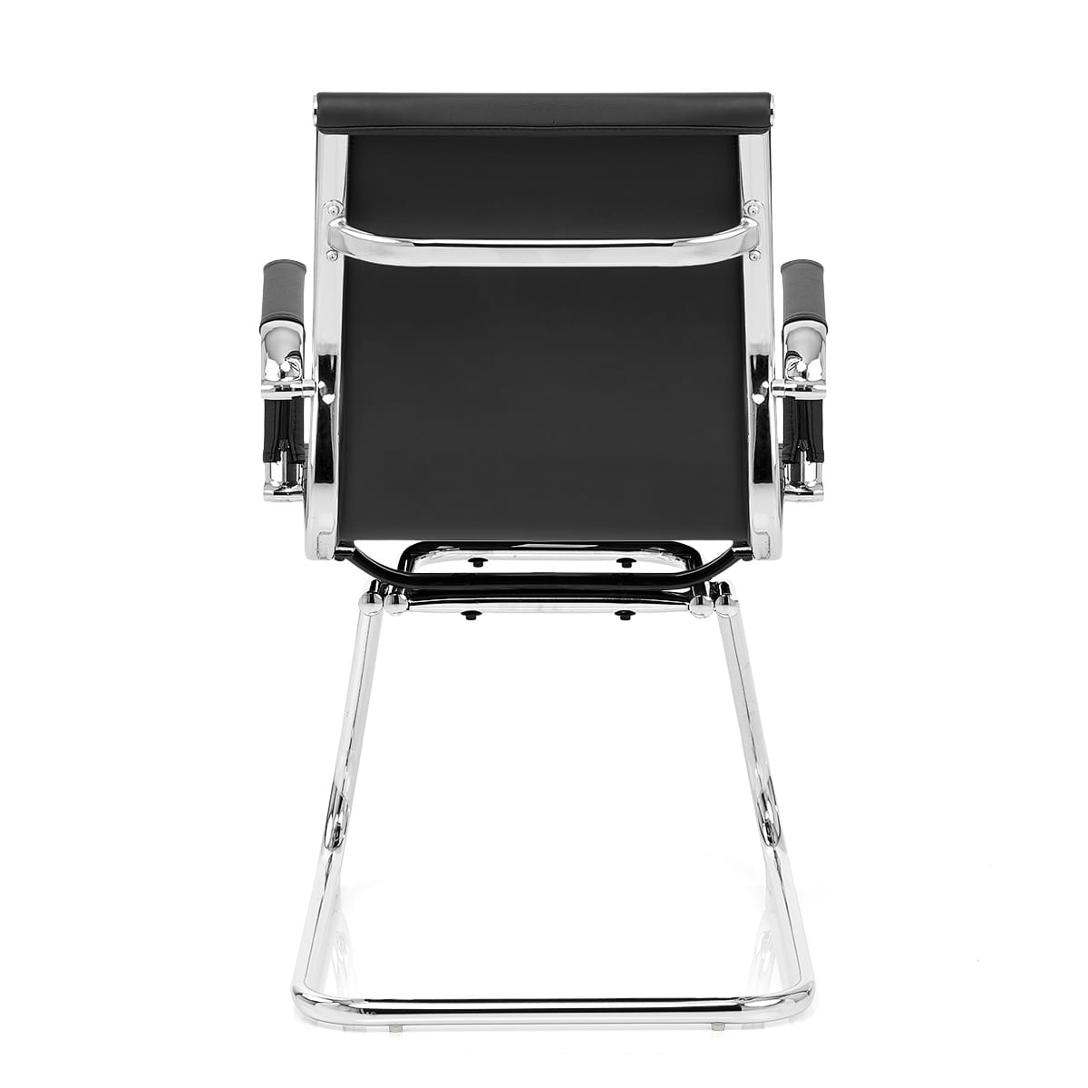 Chaise de Bureau Faux Cuir Chrome - Task Noir