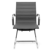 Chaise de Bureau Faux Cuir Chrome - Task Gris