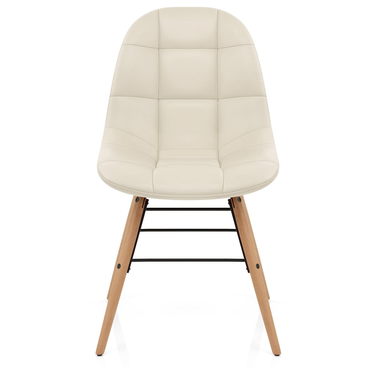 Chaise Faux Cuir Bois - Tate Crème 