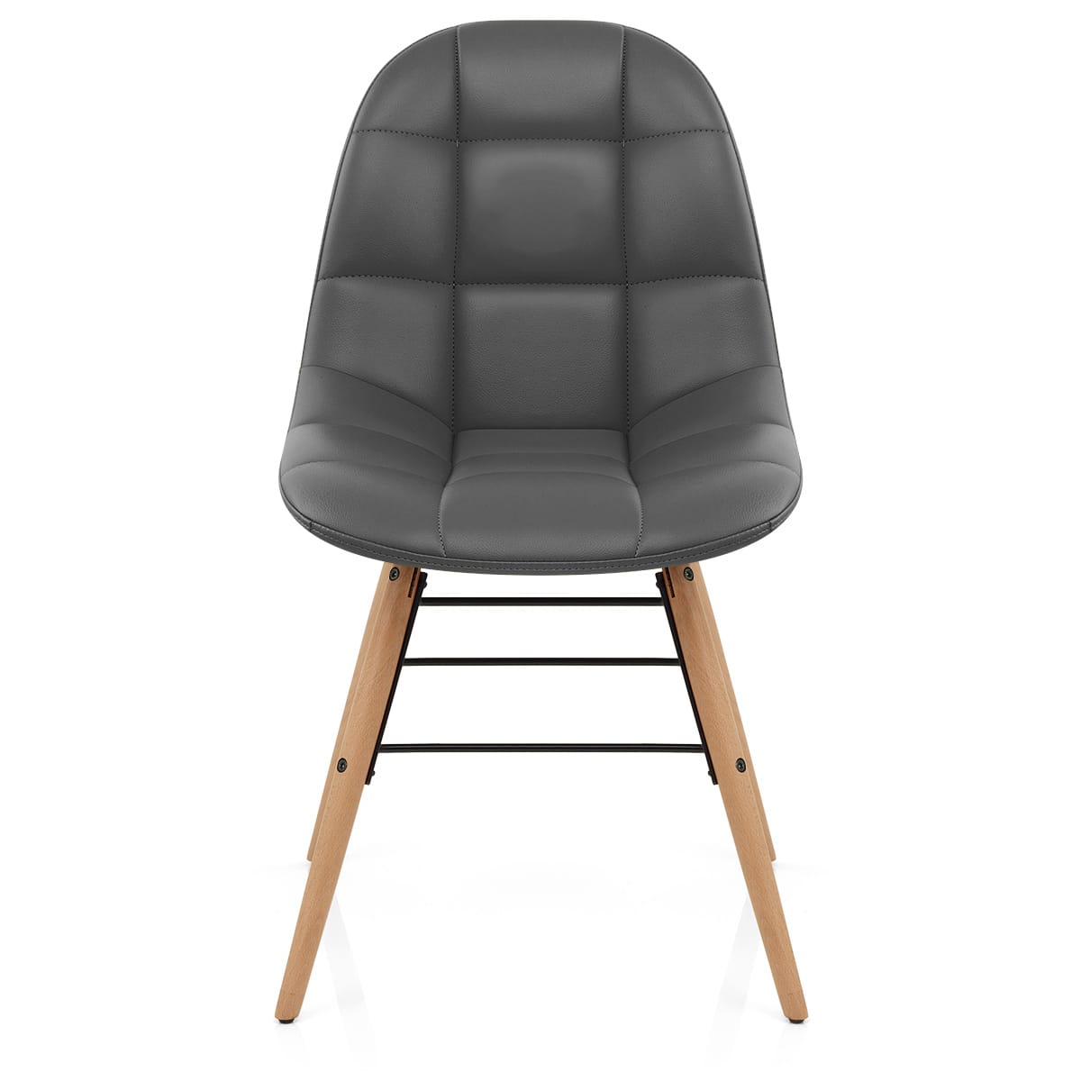 Chaise Faux Cuir Bois - Tate Gris 