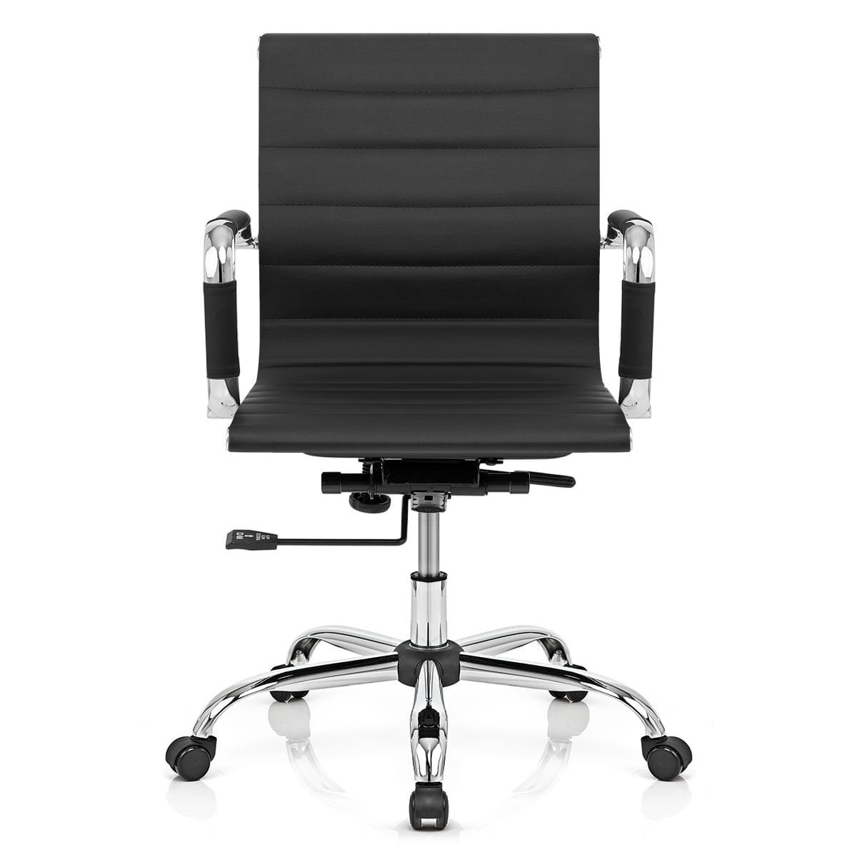 Chaise de Bureau Faux Cuir - Tek Noir 