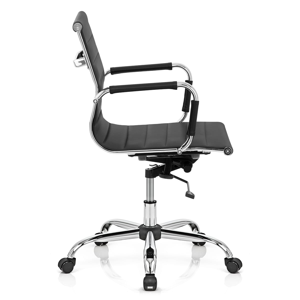 Chaise de Bureau Faux Cuir - Tek Noir 