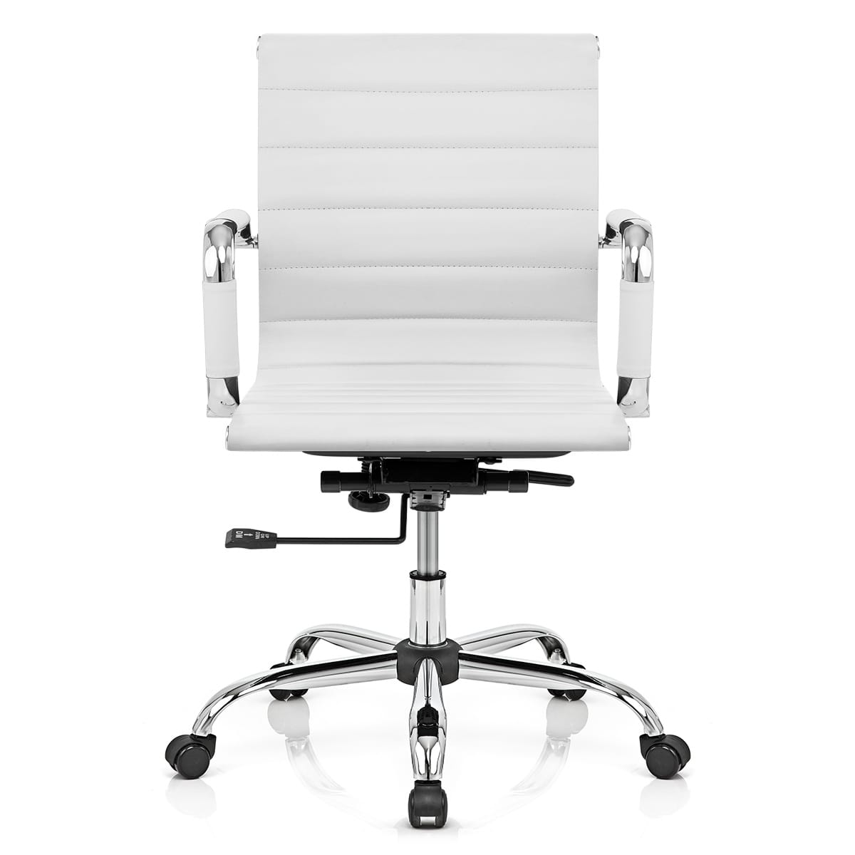 Chaise de Bureau Faux Cuir - Tek Blanc 