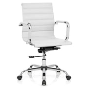 Chaise de Bureau Faux Cuir - Tek Blanc 