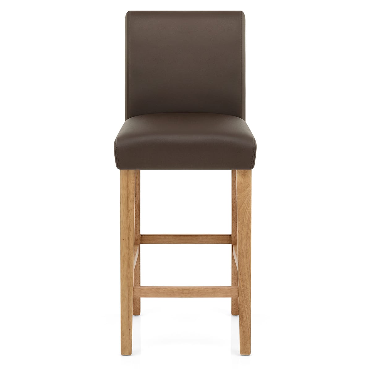 Tabouret de Bar Bois Cuir Croûté - Tetbury Marron 