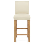 Tetbury Oak Bar Stool Cream Leather