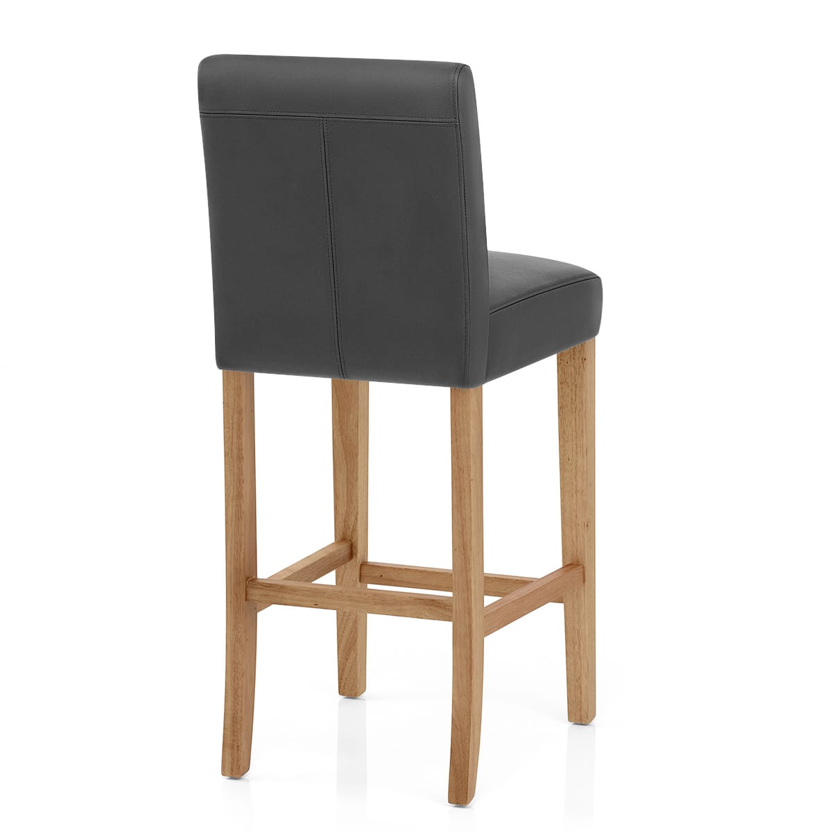 Tetbury Oak Bar Stool Grey Leather