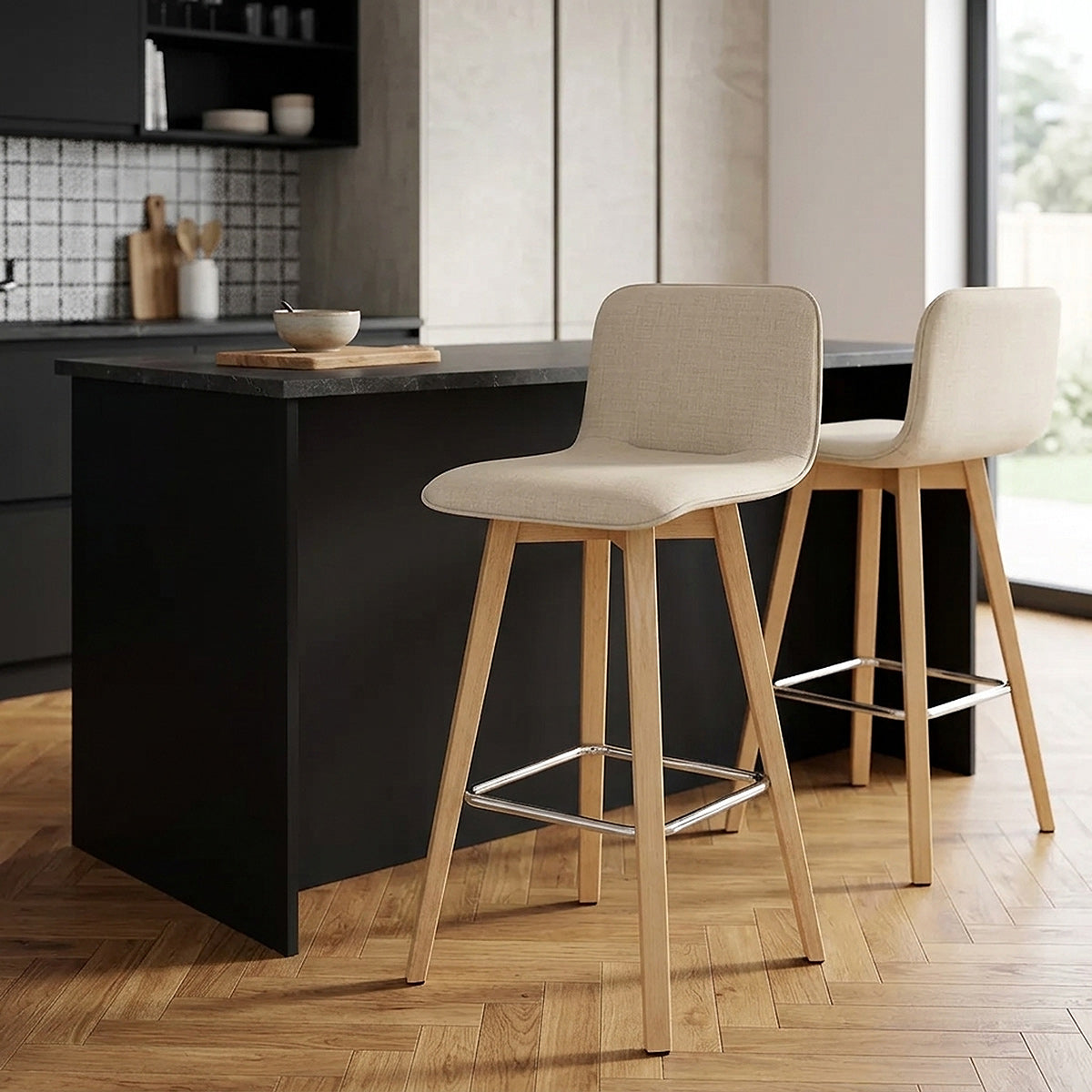 Chaise de Bar Bois - Tide Crème 